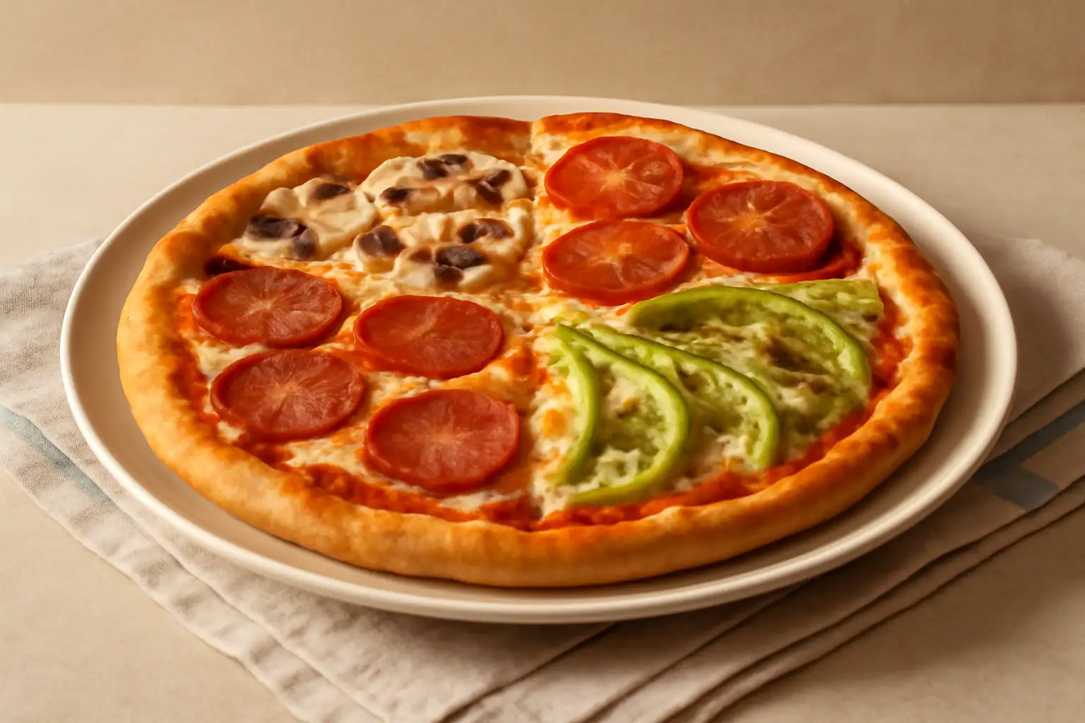 pizza-quattro-stagioni.webp exemplu de porție de rețetă pentru o persoană