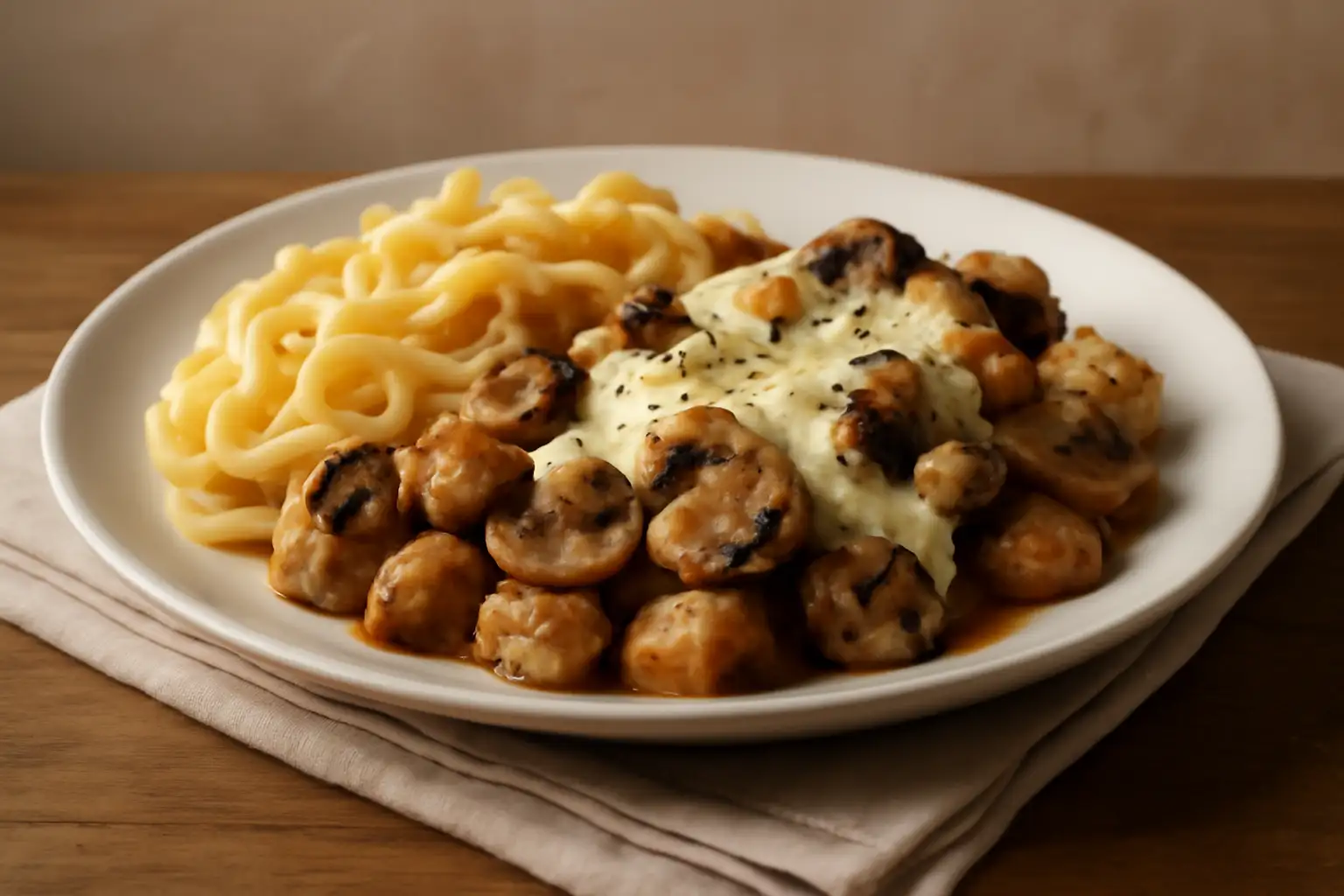 pui-cu-ciuperci-si-mozzarella.webp exemplu de porție de rețetă pentru o persoană