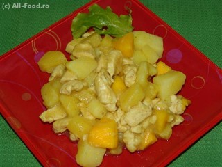Tocanita de pui cu mango si ananas